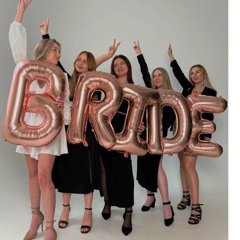 Кульки-літери Bride на дівич-вечір рожеве золото ТК-ЛІТ-2 фото
