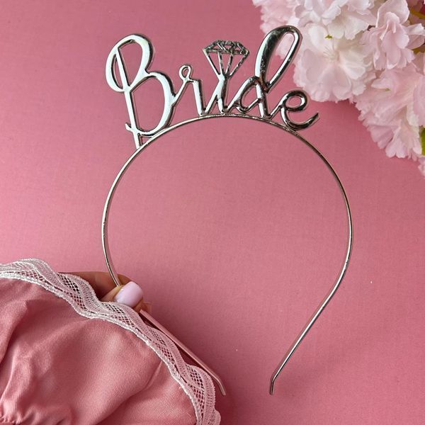 Обруч на дівич-вечір Bride срібло ДВ-ОБ-3 фото