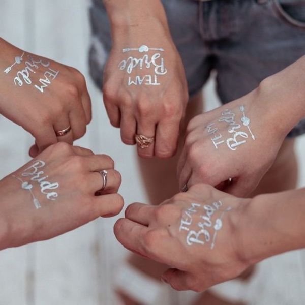 Тату на дівич-вечір Bride/Team Bride срібло (1шт) ДВ-ТТ-1 фото