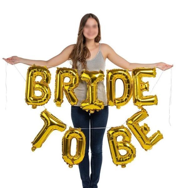 Кульки-літери Bride to be на дівич-вечір золото (40 см) ТК-ЛІТ-19 фото