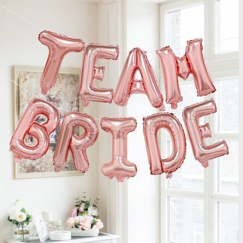 Кульки-літери Team Bride на дівич-вечір рожеве золото (40 см) ТК-ЛІТ-21 фото