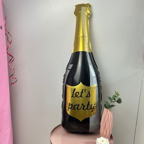 Кулька пляшка Let's party на дівич-вечір чорне  (90х36 см) ТК-Б-18 фото