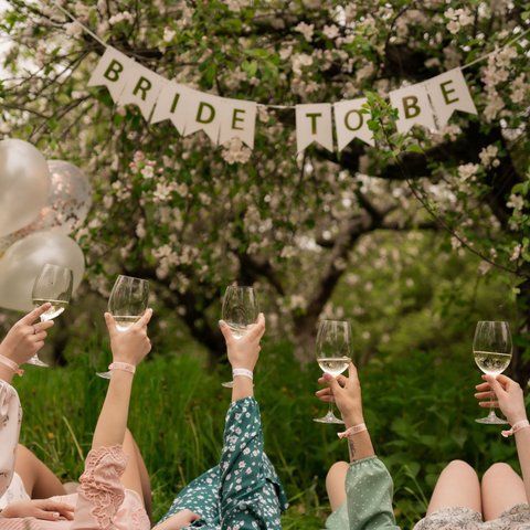 Гірлянда прапорці Bride to be білі ФГ-002 фото