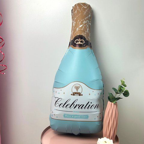 Кулька пляшка шапманського Celebration на дівич-вечір блакитна (85х42 см) ТК-Б-20 фото